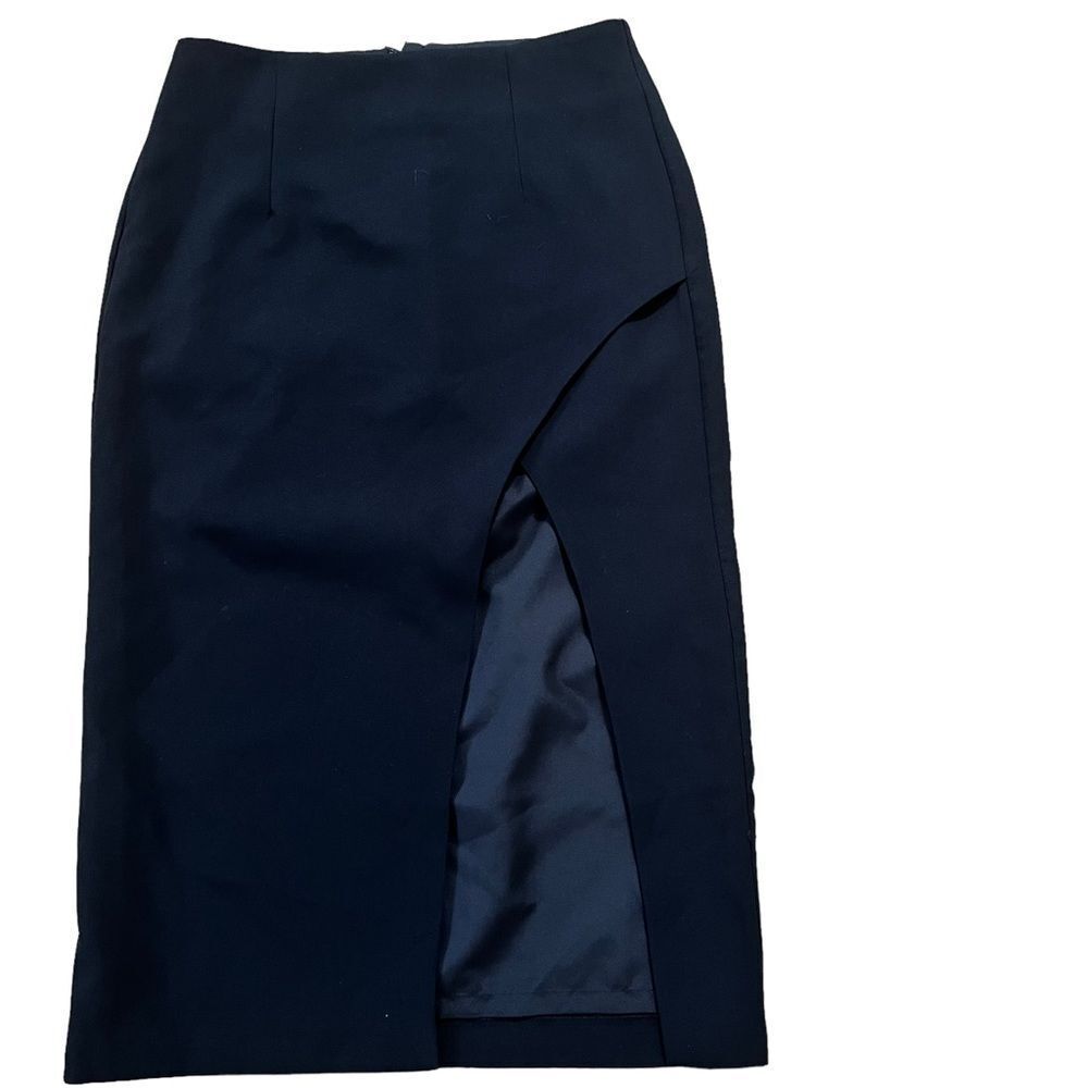 New Black Dynamite Midi Skirt With Slit Size Small